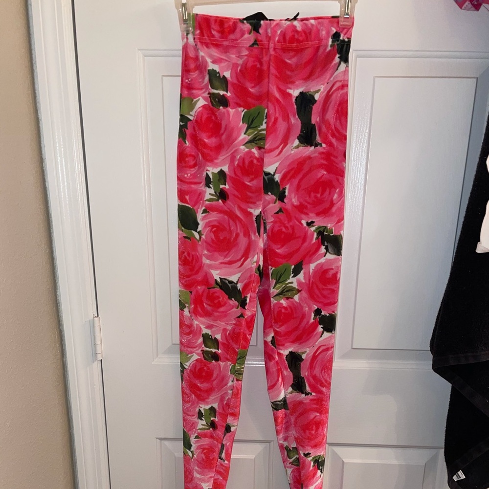 NWT RICHARD QUINN FLORAL VELOUR LEGGINGS